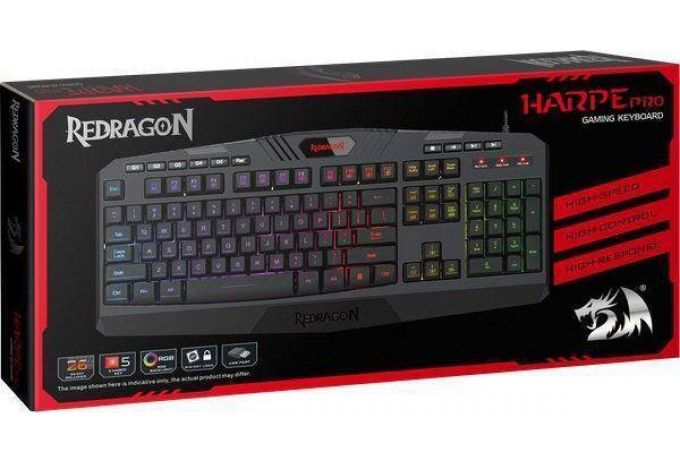 Клавиатура игровая проводная Redragon Harpe Pro RU (черный)