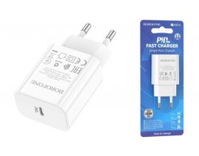 Сетевое зарядное устройство USB-C BOROFONE BA65A PD 20W (белый)