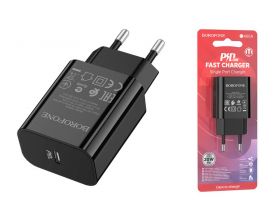 Сетевое зарядное устройство USB-C BOROFONE BA65A PD 20W (черный)