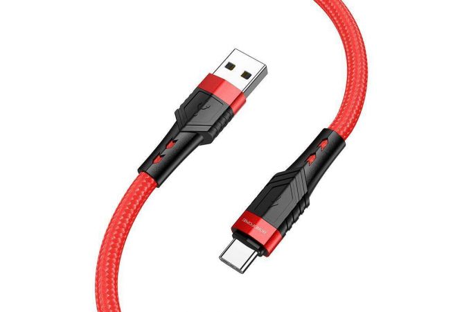 Кабель USB - USB Type-C BOROFONE BU35, 2,4A (красный) 1,2м (в оплетке)