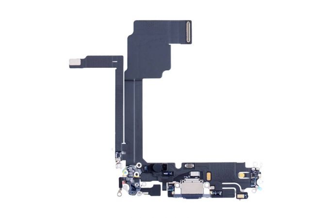 Шлейф с разъемом зарядки iPhone 15 Pro Max Оригинал Снятый (Синий)