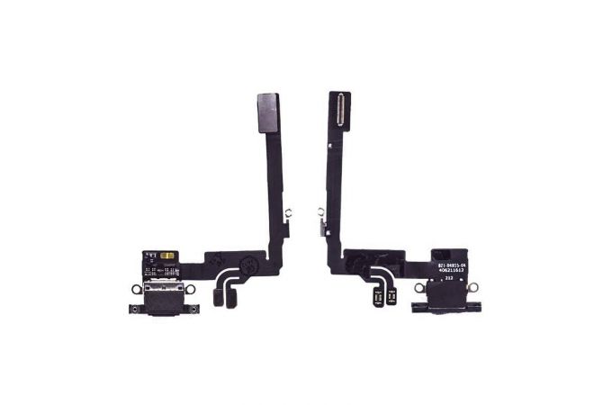 Шлейф с разъемом зарядки iPhone 16 Pro Оригинал Снятый (Черный)