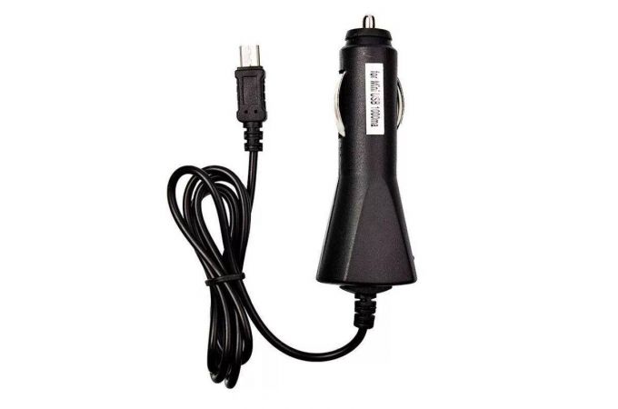 Автомобильное зарядное устройство АЗУ кабель MiniUSB 1000mAh (черный)