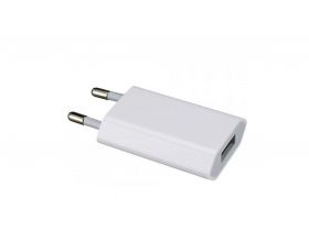 Сетевое зарядное устройство USB iPhone 4G/4S/5G/5S/5C/5SE прямоугольник (or.) 1000mAh (белый)