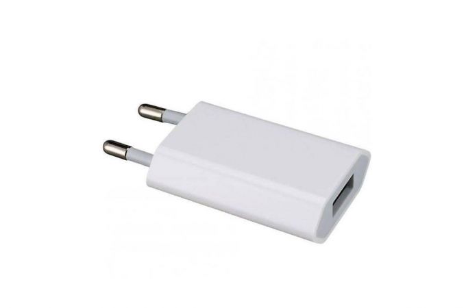 Сетевое зарядное устройство USB iPhone 4G/4S/5G/5S/5C/5SE прямоугольник (or.) 1000mAh (белый)