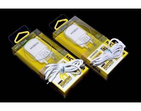 Сетевое зарядное устройство USB + кабель Lightning MOXOM KH-06 Ip5 2100mAh (белый)