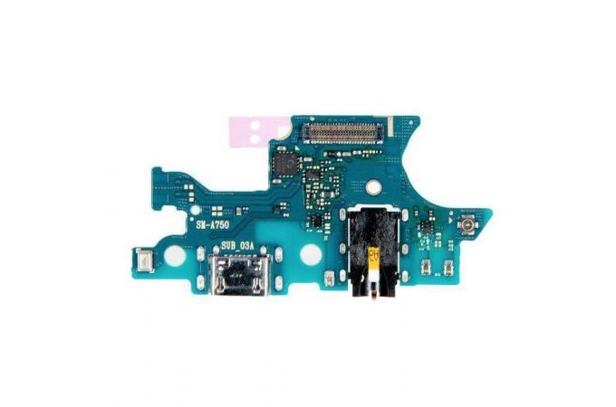 Шлейф для Samsung A750F Galaxy A7 (2018) с разъемом зарядки + разъем гарнитуры (плата)