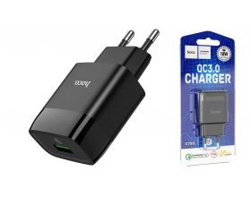 Сетевое зарядное устройство USB USB HOCO C72Q Glorious single port QC3.0 (черный)