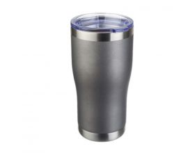 Термокружка PERFEO для напитков с прозрачной крышкой, объем 0,6 л., серый (PF_C3725)