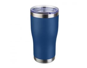 Термокружка PERFEO для напитков с прозрачной крышкой, объем 0,6 л., темно-синий (PF_C3726)