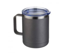 Термокружка PERFEO для напитков с прозрачной крышкой, ручкой, объем 0,35 л., серый (PF_C3731)