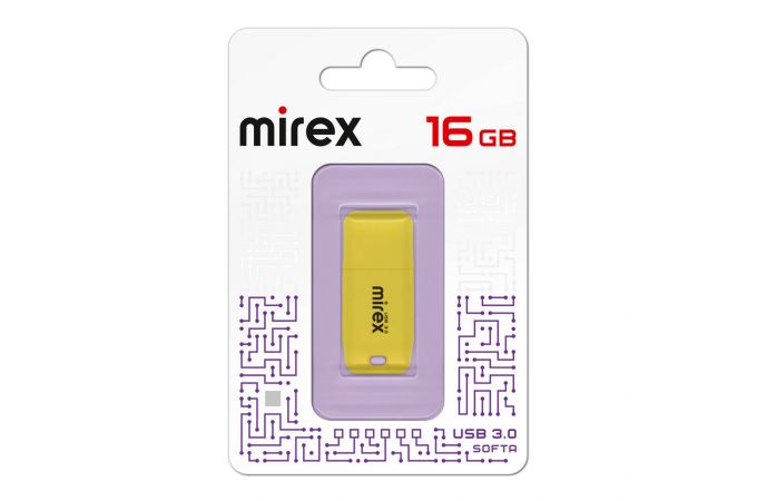 Флешка USB 3.0 Mirex SOFTA YELLOW 16GB (ecopack)