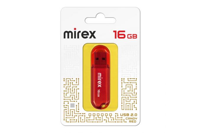 Флешка USB 2.0 Mirex CANDY RED 16GB (ecopack)