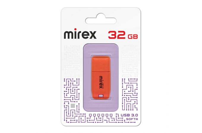 Флешка USB 3.0 Mirex SOFTA ORANGE 32GB (ecopack)