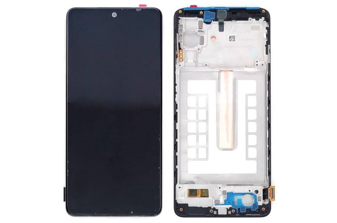 Дисплей для Samsung M526B Galaxy M52 5G Black (черный) в сборе с тачскрином + рамка, OLED (Big glass)