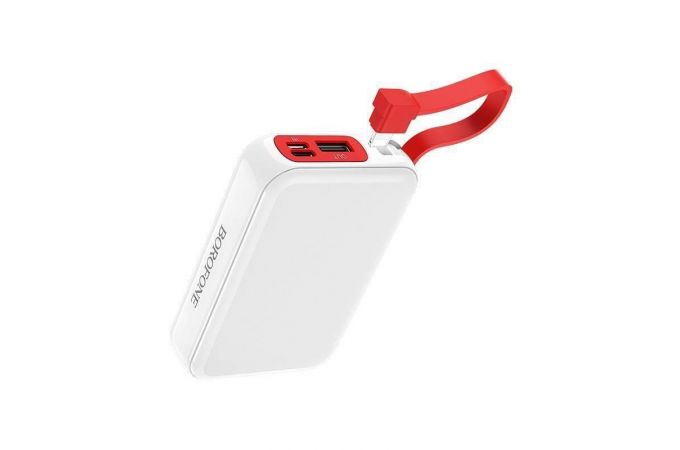 Универсальный дополнительный аккумулятор Power Bank BOROFONE BT24 кабель MicroUSB (10000 mAh) (белый)