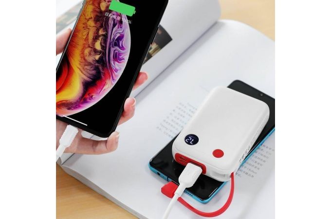 Универсальный дополнительный аккумулятор Power Bank BOROFONE BT24 кабель MicroUSB (10000 mAh) (белый)