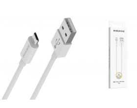 Кабель USB - MicroUSB BOROFONE BX22 2A (белый) 1м