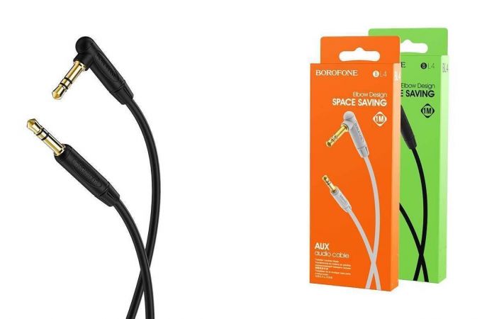 Кабель аудио AUX BOROFONE BL4 AUX 3.5 1 метр черный