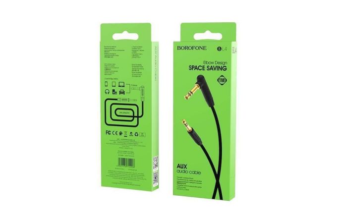 Кабель аудио AUX BOROFONE BL4 AUX 3.5 1 метр черный