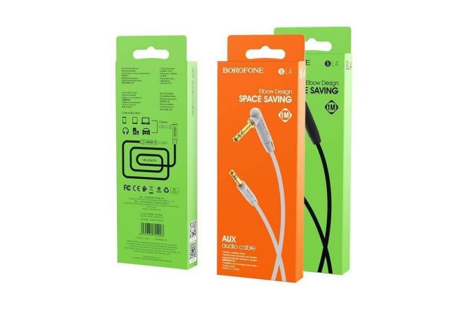 Кабель аудио AUX BOROFONE BL4 AUX 3.5 1 метр черный