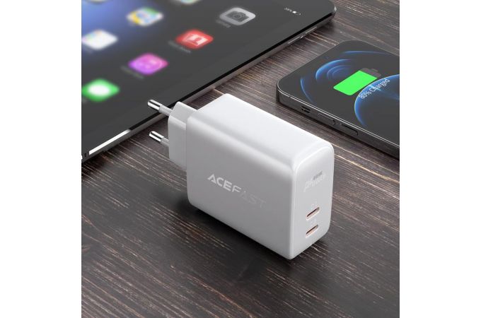 Сетевое зарядное устройство USB + USB-C ACEFAST A9 PD 40W (белый)