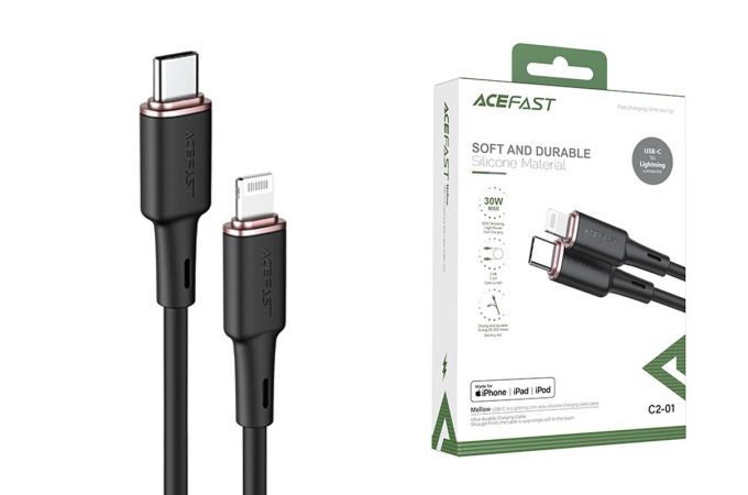Кабель USB Type-C - Lightning ACEFAST C2-01, (черный) 1,2м
