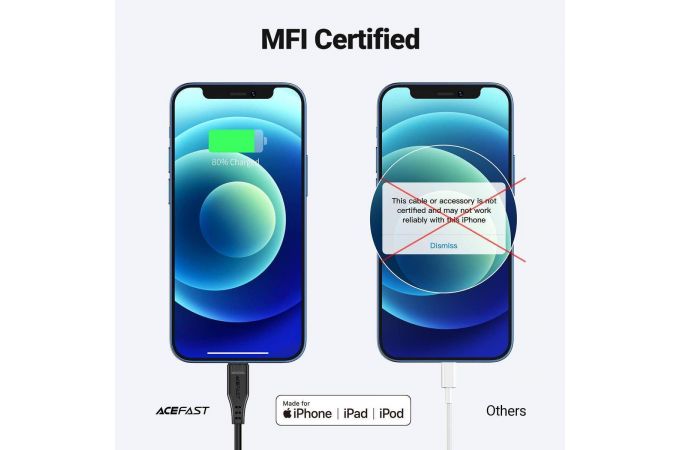 Кабель USB Type-C - Lightning ACEFAST C3-01, (черный) 1,2м