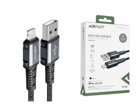 Кабель USB - Lightning ACEFAST C1-02 (серый) 1,2м (в оплетке)