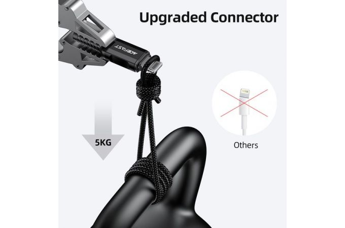 Кабель USB - Lightning ACEFAST C1-02 (серый) 1,2м (в оплетке)