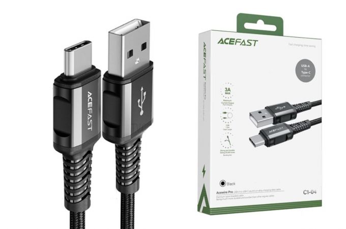 Кабель USB - USB Type-C ACEFAST С1-04 (серый) 1,2м (в оплетке)