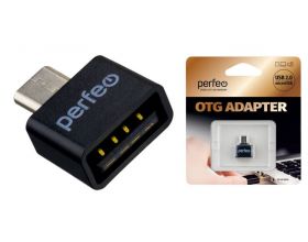 Переходник OTG MicroUSB - USB Perfeo (PF-VI-O010 Black) чёрный