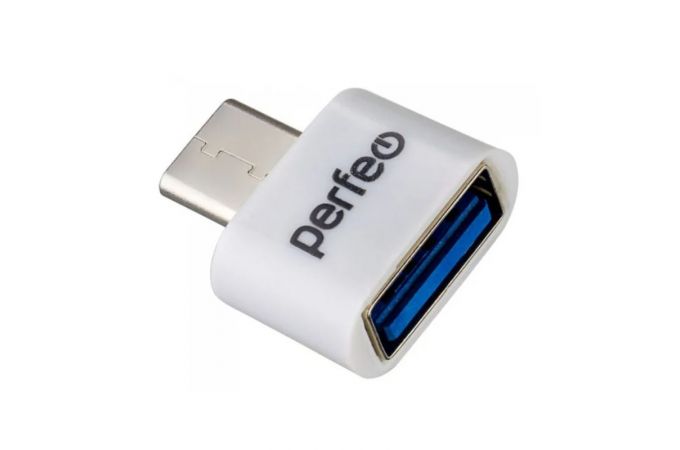 Переходник OTG Type-C - USB Perfeo (PF-VI-O008 White) (белый)