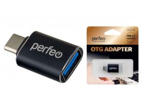 Переходник OTG Type-C - USB Perfeo 3.0 (PF-VI-O009 Black) (черный)