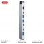 Разветвитель USB HUB XO HUB017 type-c 9-in-1 Magnetic Metal Docking (Type-c to USB3.0*3+HDMI*2+PD*2+RJ45+TYPE-C Power Supply) Tranish+Transparent