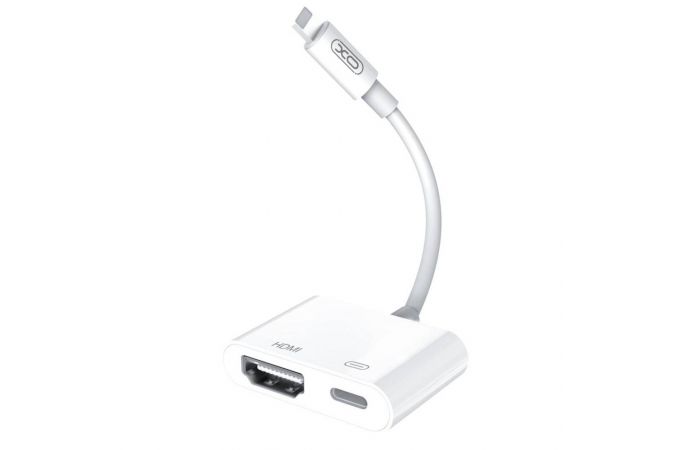 Переходник XO HUB005 Lightning to HDMI+Lightning 1080p ( lightning charging ) White