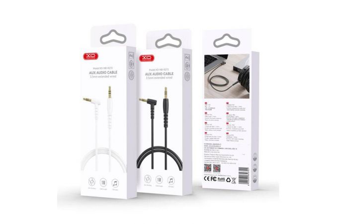 Кабель аудио AUX XO NB-R272 Elbow PVC 3.5 to 3.5 1m White
