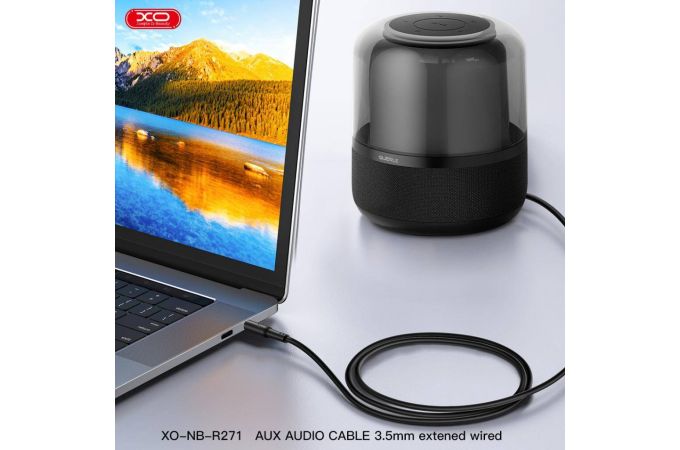 Кабель аудио AUX XO NB-R271 Straight PVC 3.5 to 3.5 1m Black