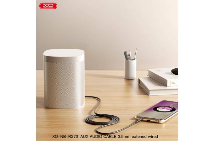 Кабель аудио AUX XO NB-R270 Round PVC 3.5 to 3.5 1m White
