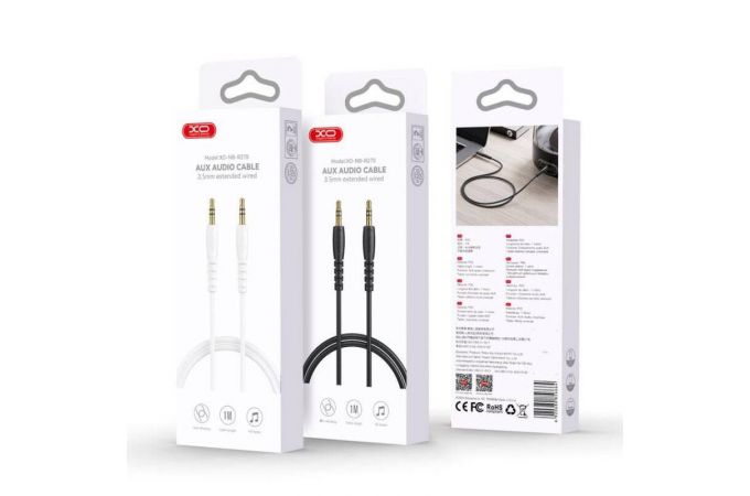 Кабель аудио AUX XO NB-R270 Round PVC 3.5 to 3.5 1m White