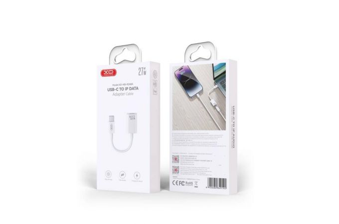 Адаптер Type-c на Lightning XO NB-R268A 27W Charging Cable Model Imitation Original Adapter Cable White