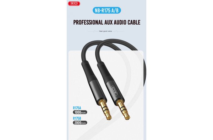 Кабель аудио AUX XO NB-R175A AUX Audio cable 1M Black