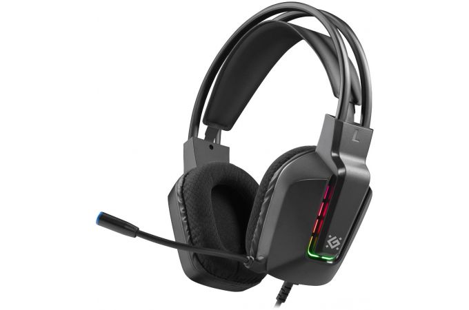 Гарнитура игровая Defender Gothic черный RGB / мембрана 50 мм. / кабель 1.8 м