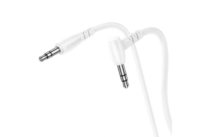 Кабель аудио AUX BOROFONE BL10 AUX 3.5 1 метр белый угловой