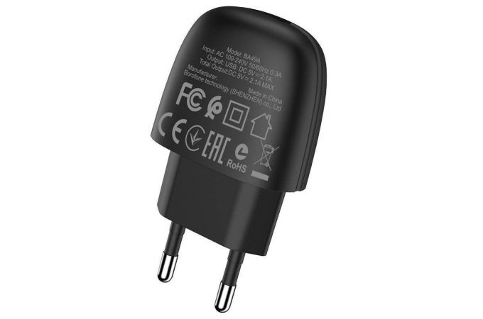 Сетевое зарядное устройство USB BOROFONE BA49A Vast power single port 2100mAh (черный)