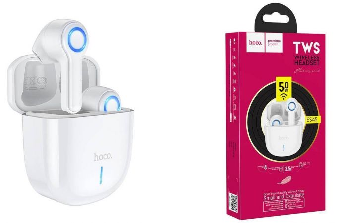 Наушники вакуумные беспроводные HOCO ES45 Harmony sound TWS wiereless headset Bluetooth (белый)