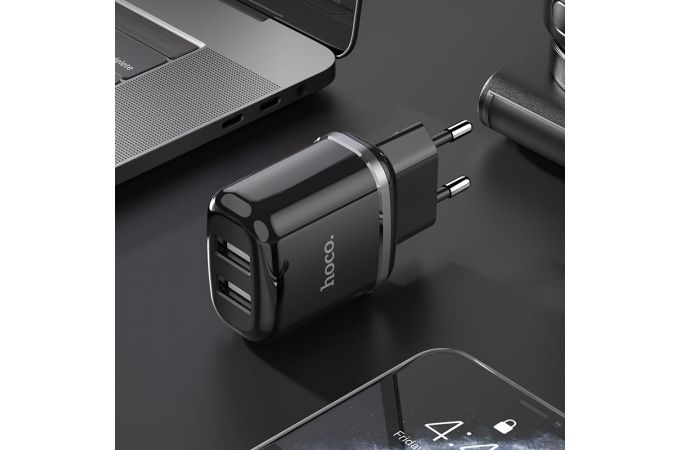 Сетевое зарядное устройство 2USB HOCO N4 Aspring 2400mAh (черный)