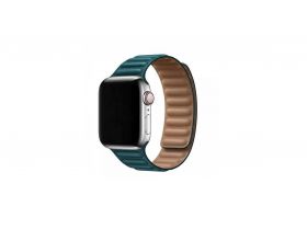 Ремешок кожаный с магнитной застежкой для Apple Watch 38/40 mm балтийский синий