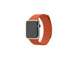 Ремешок кожаный с магнитной застежкой для Apple Watch 38/40 mm оранжевый