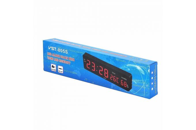 Часы настенные VST 805S-5 (температура, влажность) (синий)